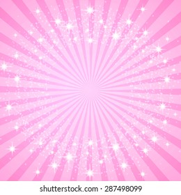 Colorful pink burst background. Vector illustration