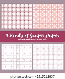 Colorful pink color geometric plaid seamless pattern set. Hand drawn style square gingham background collection. Check Wallpaper. checker mosaic grid tartan texture bundle. Graph paper. Girl, child