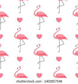 Colorful Pink Flamingo Seamless Pattern Background. Vector Illustration. EPS10