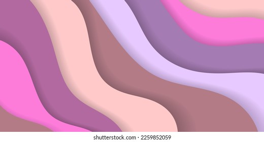 Colorful Pink Layered Paper cutout background. Pink monochromatic Geometric abstract background. Vector Illustration. EPS 10