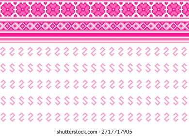 Colorful pink pixel art pattern with geometric designs and shapes, creating vibrant and playful visual effect