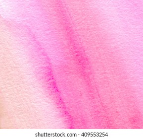 Colorful pink purple watercolor hand drawn paper texture bright vector card for greeting, design. Vivid water brush paint wash background for template, banner, wallpaper. Abstract pastel illustration