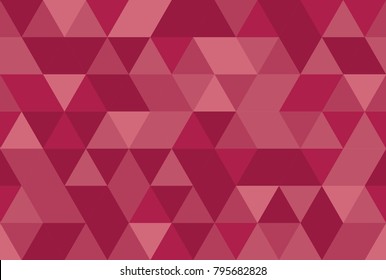 Colorful pink, rose red mosaic backdrop .Abstract retro pattern of geometric shapes. Pastel geometric hipster triangular background, vector
