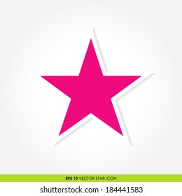 Colorful pink star vector icon