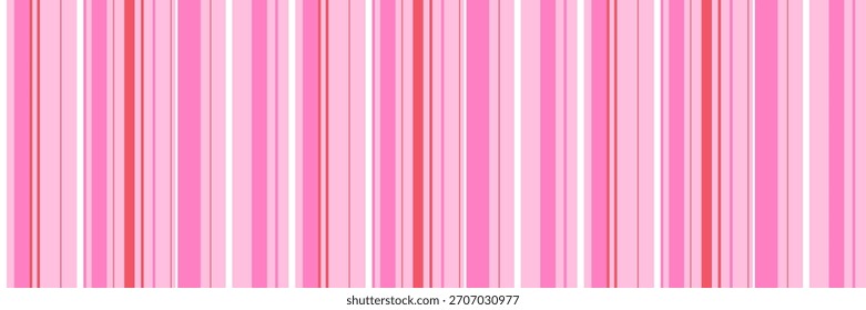 Conjunto de patrón transparente de rayas rosas coloridas. Fondo abstracto lineal rosa vibrante con anchos de línea variados para envolver, diseño de Anuncio y diseño decorativo.
