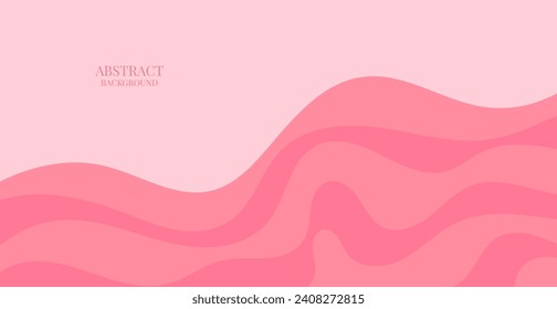 Fondo abstracto de patrón de líneas de onda rosada coloridas. Pancarta moderna. Fondo de escritorio de San Valentín. Marco. Ilustración vectorial