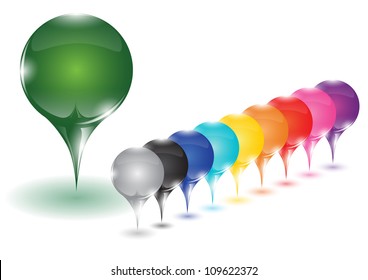 Colorful pins