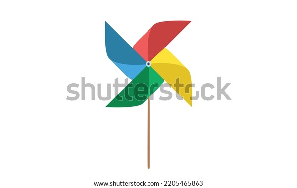 Colorful Pinwheel Clipart Simple Cute Paper Stock Vector (Royalty Free ...