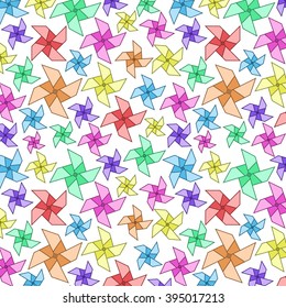 Colorful Pinwheel Pattern On White Background