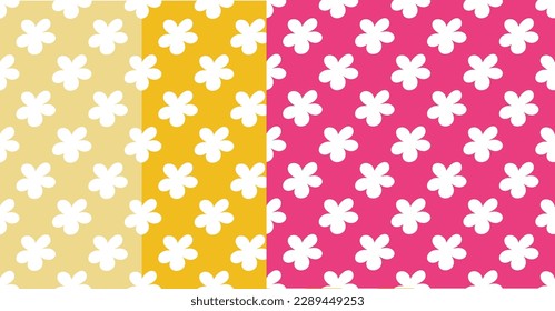Colorful pisitive spring holiday flowers pattern. Cute hand drawn naive vector seamless background