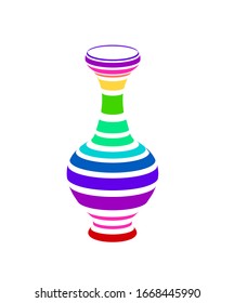 Colorful pitcher or pot rainbow color graphic Design.