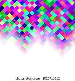 Colorful pixel 80s style background with place for your text. Vector illustration for your graphic design.