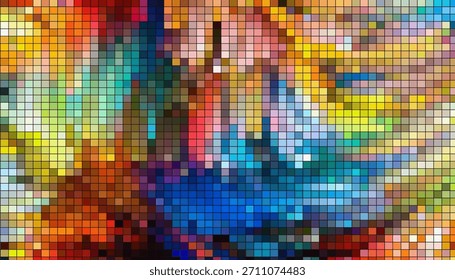 Fondo Abstractas colorido del arte del pixel con el diseño vibrante y geométrico