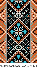 Design têxtil sem emenda de arte pixel colorido com elementos de grade abstratos perfeito para impressão sob demanda projetos de artesanato de tecido Home Acessórios e impressão de arte de parede