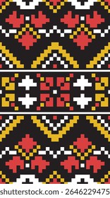 Design têxtil sem emenda de arte pixel colorido com elementos de grade abstratos perfeito para impressão sob demanda projetos de artesanato de tecido Home Acessórios e impressão de arte de parede