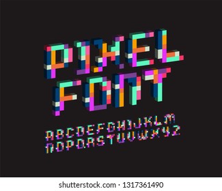 Colorful pixel font set
