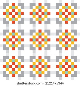 Colorful Pixel Pattern Geometric Vector Background 