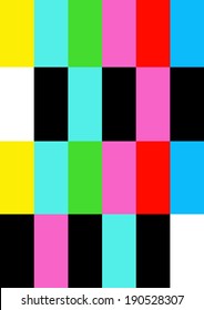Colorful pixel pattern and tv no signal monoscope,vector.
