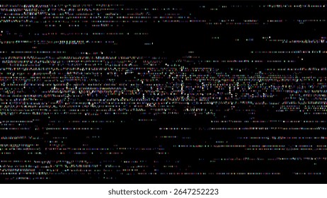 Écran coloré pixelisé mauvais. Bruit de Vidéo rétro avec un problème de signal numérique. Abstrait vintage brouillage de diffusion.