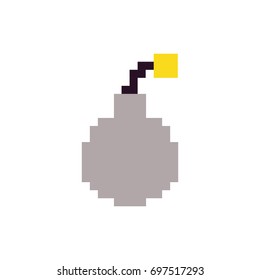 colorful pixelated bomb ready to explode vector illustration