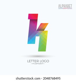 Colorful Pixelated Fashion and Technology Origami Style K Alphabet Logo