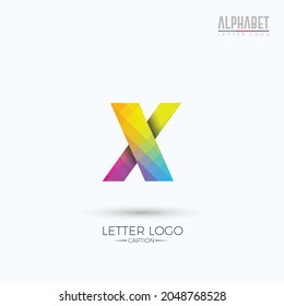 Colorful Pixelated Fashion and Technology Origami Style X Alphabet Logo