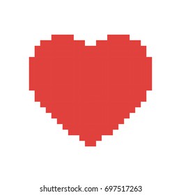 Colorful Pixelated Heart Shape Red Color Stock Vector (Royalty Free ...