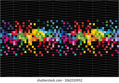 Colorful pixels backgrounds abstract - vector