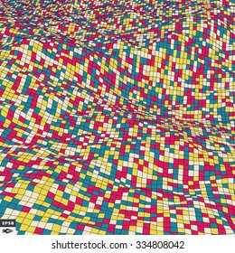 Mosaico de los Pixels coloridos. Antecedentes abstractos. Ilustración de vectores poligonales. 