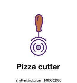 colorful pizza cut icon vector. perfect pizza cut sign vector. web design and mobile design. white background.