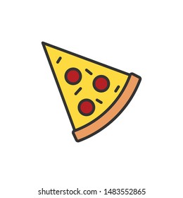 Colorful pizza slice icon isolated on white background. Pizza symbol modern, simple, vector, icon for website design, mobile app, ui. Vector Illustration