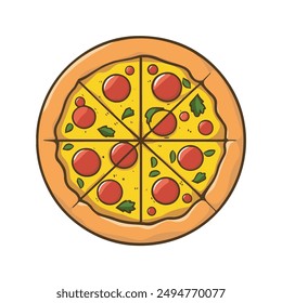 A colorful pizza vector illustration