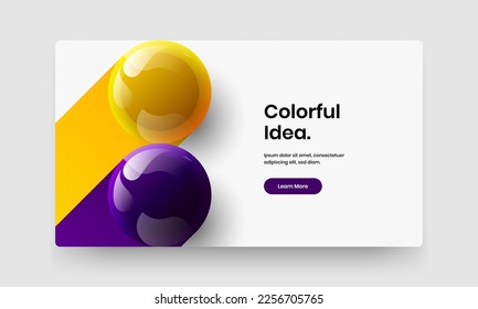 Colorful placard vector design illustration. Simple realistic spheres cover template.