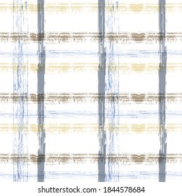 colorful plaid pattern  Color Cell Mexican Illustration Abstract monochrome check background with crossing brush Stroke.  Brush Scandinavian Vector Seamless Pattern