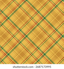 Colorful plaid repeat pattern for Christmas.Checkered tartan seamless pattern in yellow red green.Geometric graphic vector illustration background design for fabric and prints.