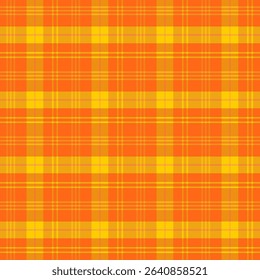 Colorful plaid repeat pattern in orange and yellow.Checkered tartan seamless pattern for summer.Geometric graphic vector illustration background design for fabric and prints.