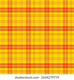 Padrão de repetição colorido xadrez.Padrão transparente tartan xadrez em amarelo e laranja.Geometric vetor ilustração projeto de fundo para tecido e impressões.