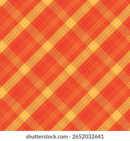 Patrón colorido de repetición de cuadros. Patrón transparente de tartán a cuadros en naranja y amarillo. Diseño geométrico de fondo de Ilustración vectorial gráfica para tela e impresión.