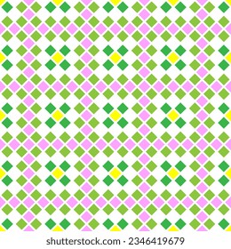 Colorido patrón sin fisuras. Patrón vectorial con elementos cuadrados que forman líneas y flores.