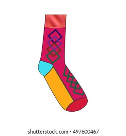 Colorful plaid socks vector design