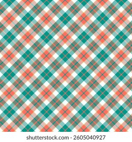 Colorful plaid with twill weave repeat pattern.Multicolor gingham checkered tartan seamless pattern.Geometric graphic vector illustration background design for fabric and print.