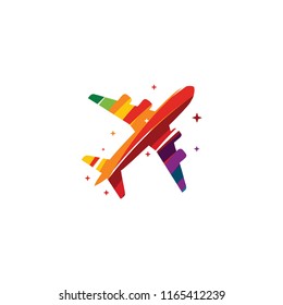 colorful plane logo