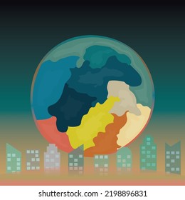 Colorful planet Earth. Background design of colors and gradients. vector illustration eps10.