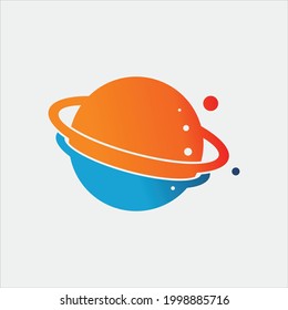 Colorful Planet Logo Design Vector Space Illustration