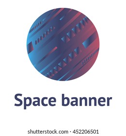 Colorful planet on the white background. Vector logo