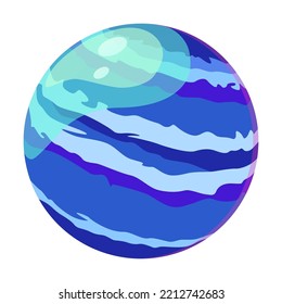 Planeta colorido de la imagen plana del sistema solar para el diseño web. Dibujo vectorial aislado de caricatura Júpiter, Marte, Venus, Tierra, Neptuno, Mercurio y Sol. Concepto de galaxia y astronomía