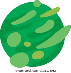 a colorful planet vector drawing with a unique style and color