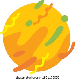 eine bunte Vektorgrafik des Planeten mit einem einzigartigen Stil und einer einzigartigen Farbe