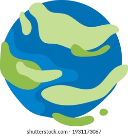a colorful planet vector drawing with a unique style and color