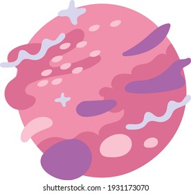 a colorful planet vector drawing with a unique style and color